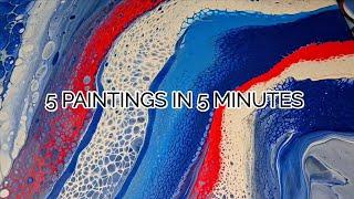 5 Unique Acrylic Pour Paintings in 5 Minutes! #fluidart #pourpainting #abstractart #canvasart