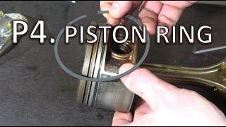 P4/27. PISTON RINGS. How to Assemble Toyota Camry 2.4 VVT-i engine:  Piston Rings installation