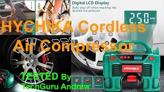 HYCHIKA Cordless Air Compressor Tire Inflator 12V DC  - 18V Battery