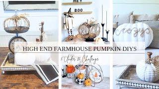 HIGH END FARMHOUSE PUMPKIN DIYS UNDER $5/DOLLAR TREE DIYS/POTTERY BARN PILLOW DUPE/RUSTIC/FALL 2024