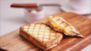 햄 치즈 토스트 만들기 : Grilled ham and cheese sandwich