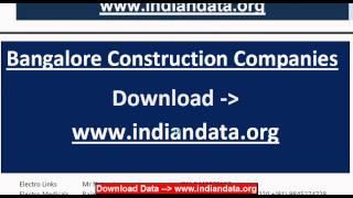 Bangalore Construction Companies List Download - indiandata.org