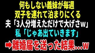 【スカッとする話】義妹が双子を連れて毎週泊まりに来る。妊婦の私「もう我慢の限界…」夫「3人分増えただけで大袈裟すぎw」私「じゃあ出て行きます」→離婚してやった結果【朗読】