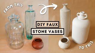 DIY FAUX STONE VASES Using Baking Soda, Coffee & Dirt *thrift flip*