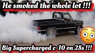 WILD CAR REVIEW… VIOLENT PULLS IN THIS SUPERCHARGED C-10 ON 28s BILLETS