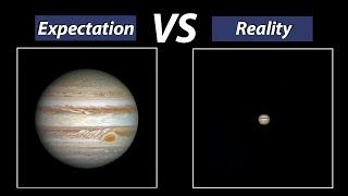 Planets Through a Telescope. Expectation and Reality (Remastered version)