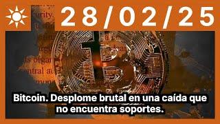 Bitcoin. Desplome brutal en una caída que no encuentra soportes.