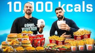 Comi os HAMBÚRGUERES com MAIS e MENOS CALORIAS do MC DONALDS & BK !