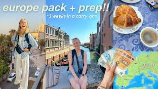 PACK + PREP for EUROPE ️ how to pack for 3 weeks in a carry-on, capsule wardrobe, + travel tips