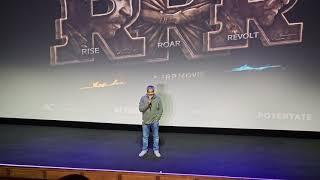 SS Rajamouli introducing RRR Movie | World's Largest RRR movie screening Ace Hotel Theatre