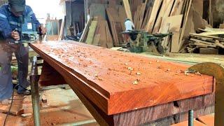 Mr. Van's Famous Carpentry Workshop/ The Eye- Catching Red Sandalwood Table Couldn't Be More Sturdy