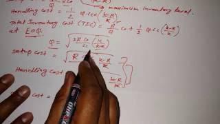 Production Model (Deterministic Model)- Inventory Tutorial 6