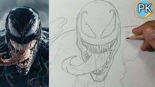 How to draw Venom easy // Full outline Tutorial step by step ||