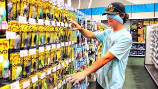 Picking Out My Fishing Lures BLINDFOLDED (Huge Tackle Store)