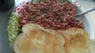 ASMR Corn-beef Hash and Toast