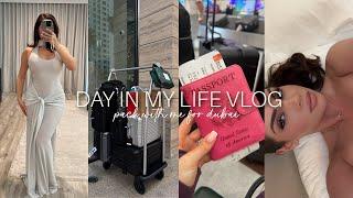 day in my life vlog  pack with me for Dubai! clothing haul, travel makeup, last min shopping & more