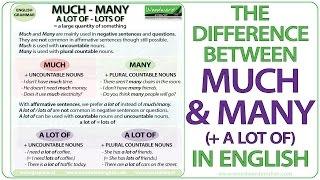 MUCH vs. MANY vs. A LOT OF – English Grammar Lesson