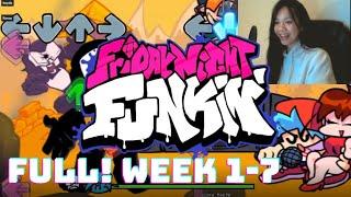 First Time Playing Friday Night Funkin' Full Playthrough Weeks 1-7 | I LOVE THIS GAME