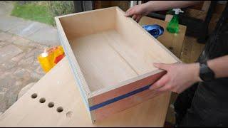 Making drawer boxes the easy way — the quarter-quarter-quarter // 999 technique with a router table.