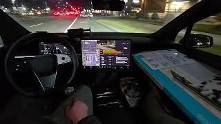 Tesla FSD 13.2.2 Night Drive | PetSmart Parking Challenges and Smart Summon Adventure