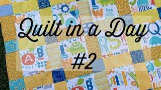 Quilt in one day #2 - simple quilt-baby quilt-use your scraps-easy to sew