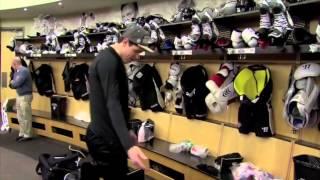 Sidney Crosby Stick Prep and Geno: "Where's my logo?"