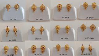 Latest gold tops designs 2024 with weight and price || new gold stud earrings designs with price