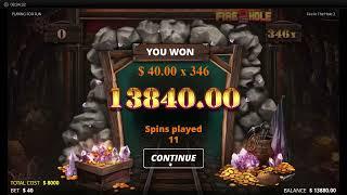 EPIC WIN on FIRE IN THE HOLE 2 | Demo Slots