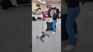 This rolling wheel stand is so cool!