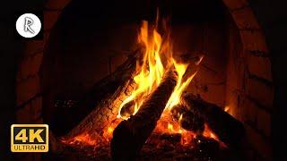  Crackling Fireplace w/ Snowstorm & Howling Wind Outside | Nature Sound for Sleep, Insomnia 4K