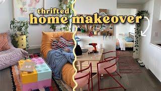 thrifted home makeover w/ full tour  pinterest/tiktok inspired (i made the lego table) part 2