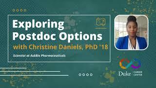 Exploring Postdoc Options with Christine Daniel, PhD '18