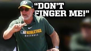 Mark Kotsay had a long walk after he yelled at the umpire for fingering him, a breakdown