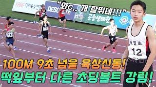 "와따마... 진짜 잘뛰네!!" 100m 총알탄 소년! 감탄이 절로나오는 초딩볼트의 압도적 속도! 100m 9초 때려부실 될성부른 떡잎이 등장했다!!