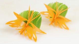 Cute Carrot Butterfly Carving Garnish | lavy Fuity