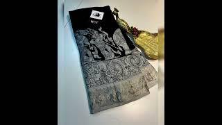Satin floral degital printed n handloom printed 9 inch border kalamkari blouse sarees