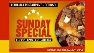 Typical GHANAIAN RESTAURANT BANNER DESIGN in Photoshop  | Sunday Special Fufu, Emotuo in Ghana