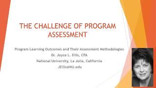 The Challenge of Program Assessment