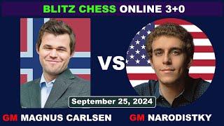 Magnus Carlsen vs Daniel Naroditsky | Blitz Chess 3+0 | ChessCom | September 25 2024