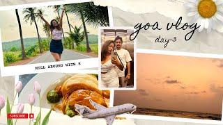 Goa Vlog Day 3 | Poolside Chill, Anjuna Cafe, Sunset at Sinquerim Beach #millaroundwiths