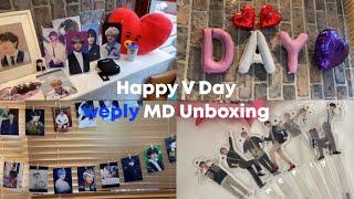 ENG)뷔 생일 컵홀더 투어 | 위플리 재고털이범의 언박싱^_^ | BTS V birthday vlog | weply BTS md unboxing