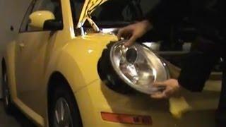 How to change headlight bulb on VW Beetle 2009-10