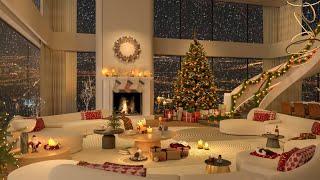  Christmas Day 2025 in Cozy Winter Ambience ️ Smooth Jazz Music with Snowfall & Fireplace to Relax