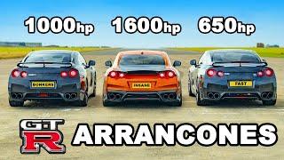 Nissan GT-R 1600hp vs 1000hp vs 650hp: ARRANCONES