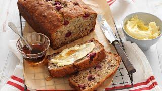 Raspberry, Banana and Coconut Bread