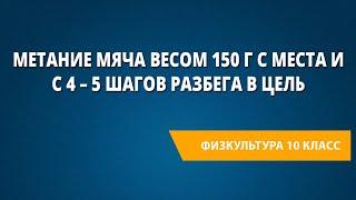 Метание мяча весом 150 г с места и с 4 – 5 шагов разбега в цель