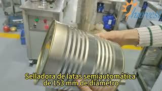 Máquina de sellado de contenedores de metal semiautomática de 153 mm de diámetro