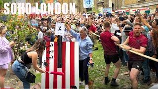 LONDON CITY TOUR | SOHO VILLAGE FETE 2023 | London Street Walk 4K HDR