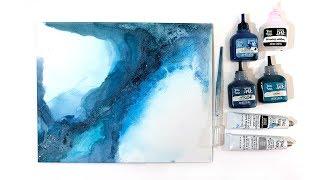 Brea Reese Abstract Alcohol Ink Mixed Media Painting - Artist Elizabeth Karlson