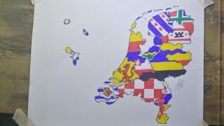 Drawing Netherlands province flags | Netherlands flag maps | nederland provincie vlag kaarten